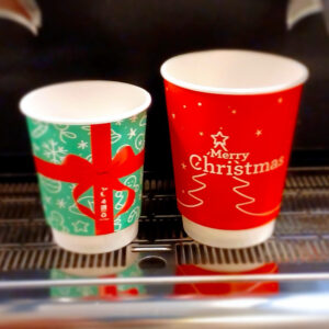 Compostable Christmas Cups - 8oz 12oz